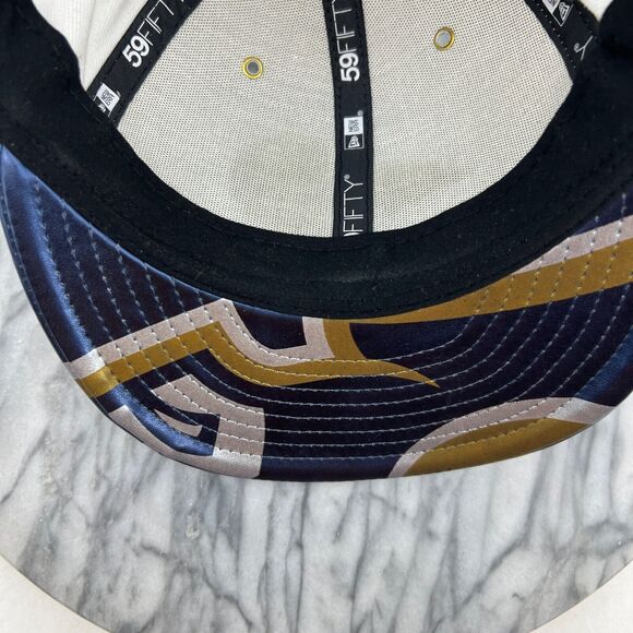 New Era Los Angels Rams Mens 7 1/4 59Fifty Fitted Embossed Logo PU Bill Cap - Picture 8 of 12